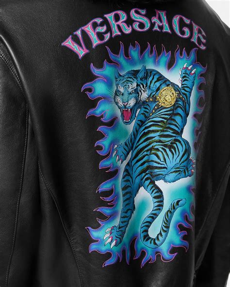 damen jacke versace|Versace leather jacket.